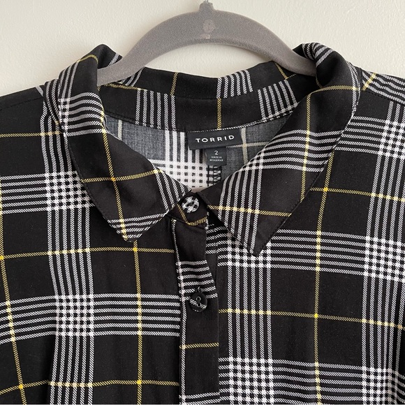 Torrid Maxi Challis Button Front Plaid Shirt Dress - Picture 7 of 8